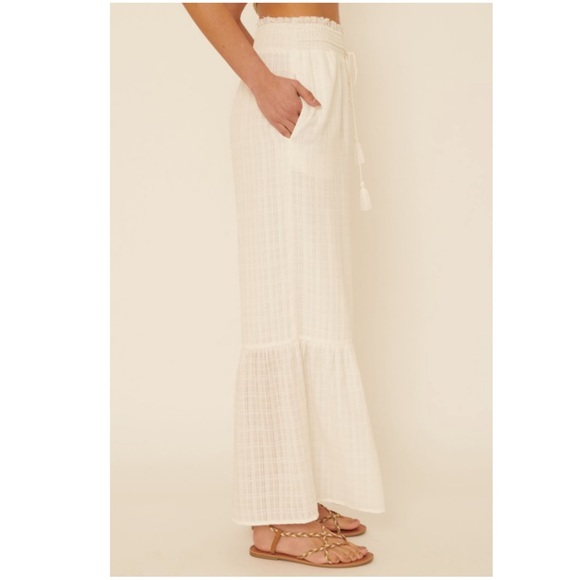 BOHEMIAN PEASANT Woven Flare Leg Cotton Pants - Picture 6 of 7